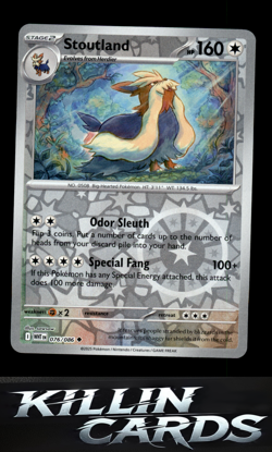 Reverse Holofoil Stoutland 076/086 Pokemon Uncommon SV: White Flare Card NM - Image 1