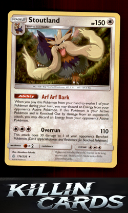 Stoutland 176/236 Pokemon Holo Rare SM - Cosmic Eclipse Card NM - Image 1