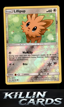Reverse Holofoil Lillipup 103/149 Pokemon Common SM Base Set Card NM - Image 1