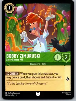 Bobby Zimuruski - Spray Cheese Kid 78/204 Uncommon Fabled NM Lorcana Disney - Image 1