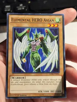Yugioh Elemental HERO Avian SDHS-EN006 Common 1st Edition - Image 3