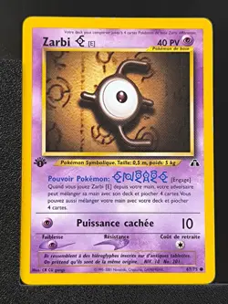 Carte Pokemon Zarbi E 67/75 Edition 1 Ed 1 Neo Discovery Wizards FR - Image 2