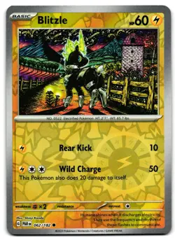 Blitzle 062/182 - 🌊 Paradox Rift Common Pokemon TCG Reverse Holo 🖤 - LP - Image 1