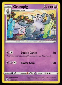 Grumpig 056/163 Uncommon Battle Styles Pokemon Lightly Played - Image 1