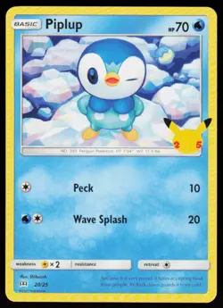 Piplup 020/025 Promo McDonald's 25th Anniversary Promos Pokemon Lightly Played - Image 1