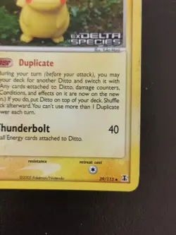 Ditto - (Pikachu) 39/113 Delta Species Reverse Holo Rare Pokemon TCG MP - Image 3