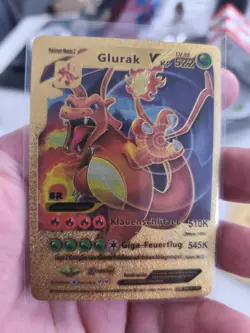 Pokemon CCG Glurak V Gold Custom CCG Karte In Top Zustand Pokemon Custom Card - Image 1