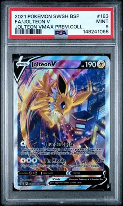 2021 POKEMON SWSH BLACK STAR PROMO #183 FULL ART/JOLTEON V PSA 9 - Image 1