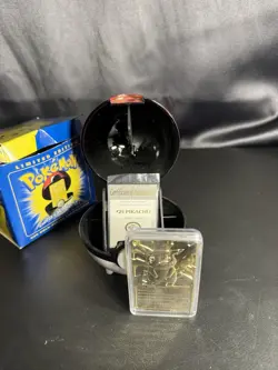 Pokemon Pikachu 24K Gold Plated Trading Card 1999 Burger King in Case Ball & BOX - Image 3