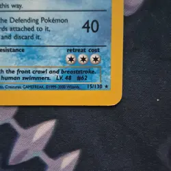 Pokemon TCG Poliwrath 015/130 Base Set 2 Holo Rare 90 HP Stage 2 ENG 1999 - Image 3