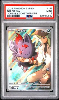 2025 POKEMON SVP EN-SV BLACK STAR PROMO #189 N'S ZORUA PSA 9 - Image 1