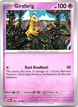 Girafarig Twilight Masquerade 083/167 Common Pokemon Near Mint Pokemon Card - Image 1