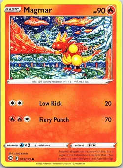 Magmar Brilliant Stars 019/172 Common Pokemon Near Mint Pokemon Card - Image 1