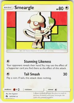 Smeargle 157/214 Rare Lost Thunder Pokemon Near Mint - Image 1