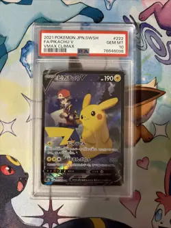 Pokemon Card - Japanese Vmax Climax Pikachu V 222/184 S8b PSA 10 GEM MINT - Image 1