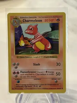 Charmeleon 24/102 Uncommon Base Set Shadowless Pokemon Unlimited LP/NM - Image 3