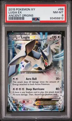 Lugia EX #68/98 Ultra Rare Holo 2015 Pokemon XY Ancient Origins PSA 8 - Image 1