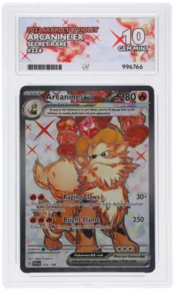 2023 POKEMON SVI EN-SCARLET & VIOLET #224 ARCANINE ex ULTRA RARE - ACE 10 - Image 3