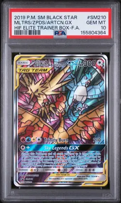 2019 POKEMON SM BLACK STAR PROMO FULL ART/MOLTRES & ZAPDOS & ARTICUNO GX PSA 10 - Image 1