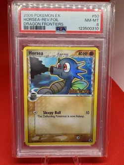 Pokemon Horsea EX Dragon Frontiers Reverse Holo #50 Stamped PSA NM-MT 8 - 2006 - Image 1