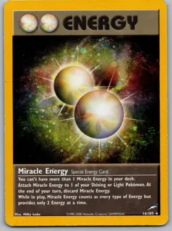 MIRACLE ENERGY 16/105 HOLO RARE NEO DESTINY POKEMON UNLIMITED HOLO DAMAGED - Image 1