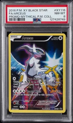 2016 POKEMON XY BLACK STAR PROMO #XY116 FULL ART/ARCEUS PSA 8 - Image 1