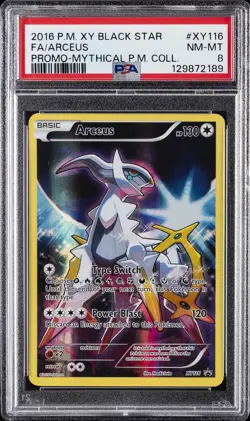2016 POKEMON XY BLACK STAR PROMO #XY116 FULL ART/ARCEUS PSA 8 - Image 1