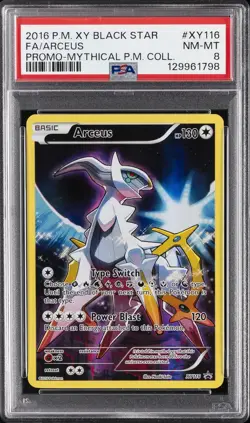 2016 POKEMON XY BLACK STAR PROMO #XY116 FULL ART/ARCEUS PSA 8 - Image 1