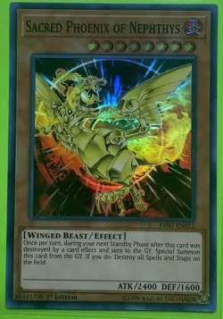 Yu Gi Oh Sacred Phoenix of Nephthys HISU-EN012 Super Rare 1st Ed NM - Image 1