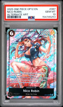 2025 ONE PIECE OP12-LEGACY OF THE MASTER ALTERNATE ART #087 NICO ROBIN PSA 10 - Image 1