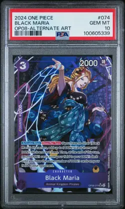 2024 ONE PIECE OP08-TWO LEGENDS ALTERNATE ART #074 BLACK MARIA PSA 10 - Image 1
