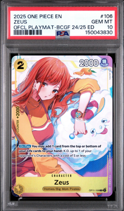 2025 ONE PIECE PROMOS #106 ZEUS PSA 10 - Image 1