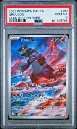 Pokemon TCG PSA 10 Groudon Illustration Rare Paradox Rift 199/182 GEM - Image 1