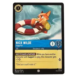 Zootopia Nick Wilde Disney Lorcana Card Soggy Fox 148/204 NM - Image 1