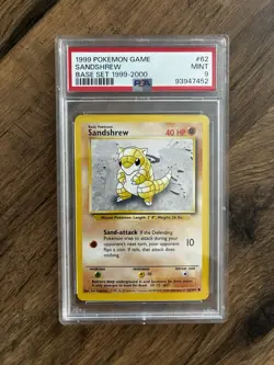 WOTC Pokemon TCG Sandshrew Base Set 62/102 Regular EN PSA 9 (1999) - Image 1