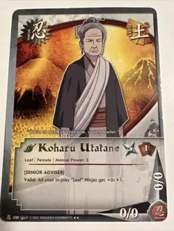 Koharu Utatane 200 Gold Foil Text Shonen Jump's Naruto CCG Card 2002 - Image 1