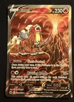 Pokemon TCG Entei V Crown Zenith: Galarian Gallery Gg36/Gg70 Holo Ultra Rare - Image 1