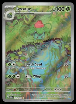 Pokemon Cards Ivysaur 167/165 Holo 151 Illustration Rare LP *3 - Image 1