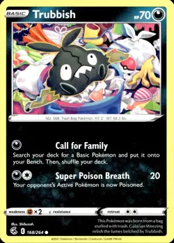 TRUBBISH 168/264 Pokemon Card Fusion Strike Near Mint - Image 1
