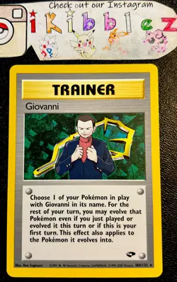 Giovanni 104/132 NM Non Holo Rare Original Gym Leader Pokemon Card! - Image 1
