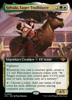 Selvala, Eager Trailblazer - Extended Art OTJ NM MTG - Image 1