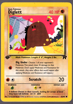Diglett 1st Edition 52/82 Team Rocket 2000 Pokemon TCG Card NM - Image 1