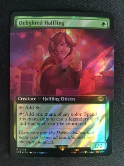 MTG Delighted Halfling Lotr Commander: Tales of Middle-earth 774 *SURGE FOIL* - Image 1
