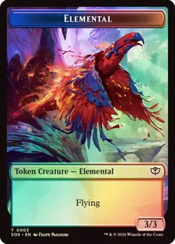 Foil Elemental/Treasure Token, Strixhaven Tokens, MTG Token, Magic the Gathering - Image 1