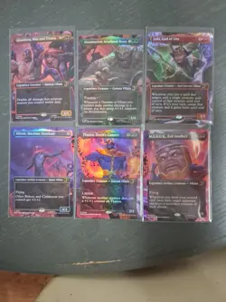 MTG Marvel Super Heroes Borderless Lot Of 6 Connecting. From Scene Box. - Image 1