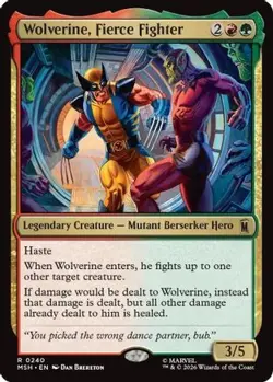 Wolverine, Fierce Fighter 240 Rare Marvel Super Heroes Magic: The Gathering NM - Image 1
