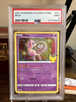 Pokemon Mew TCG Holo Rare Card Celebrations 011/025 Mint PSA 9 - Image 1