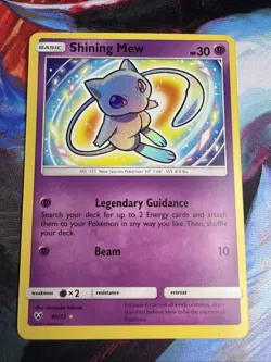 Pokemon TCG Card Sun & Moon Shining Legends Shining Mew 40/73 Near Mint - Image 1