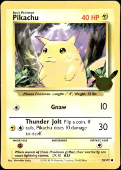 Pikachu - (25th Anniversary) Promo Jumbo Card 58/102 NM - Image 1