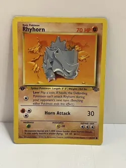 Pokemon Wotc Tcg Vtg Rhyhorn 61/64 Jungle Regular MP - Image 1